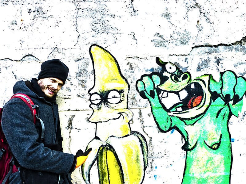 Heiko Gärtner und eine Graffiti-Banane